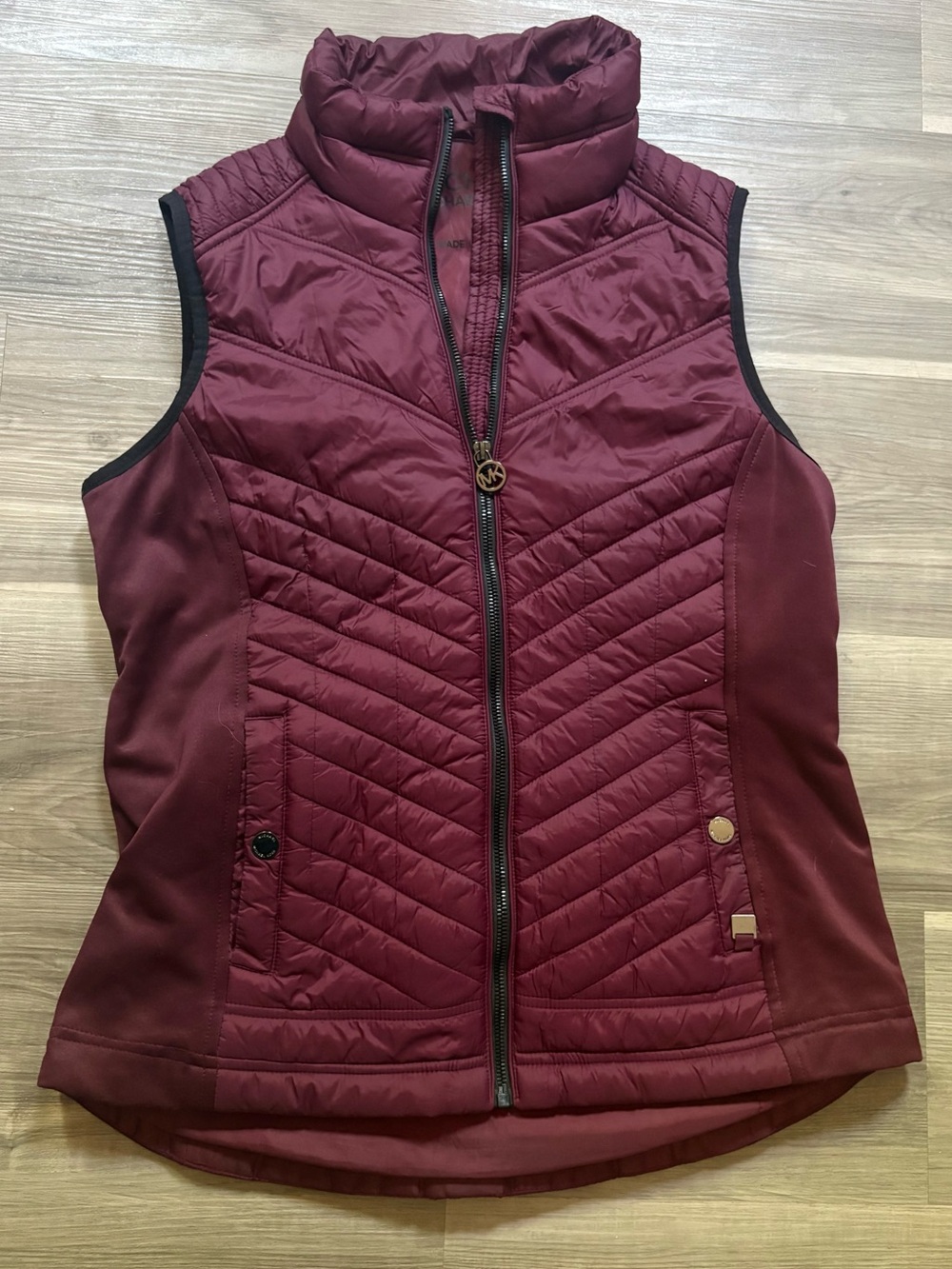 Michael Kors Quilted Wine Red Puffer Vest